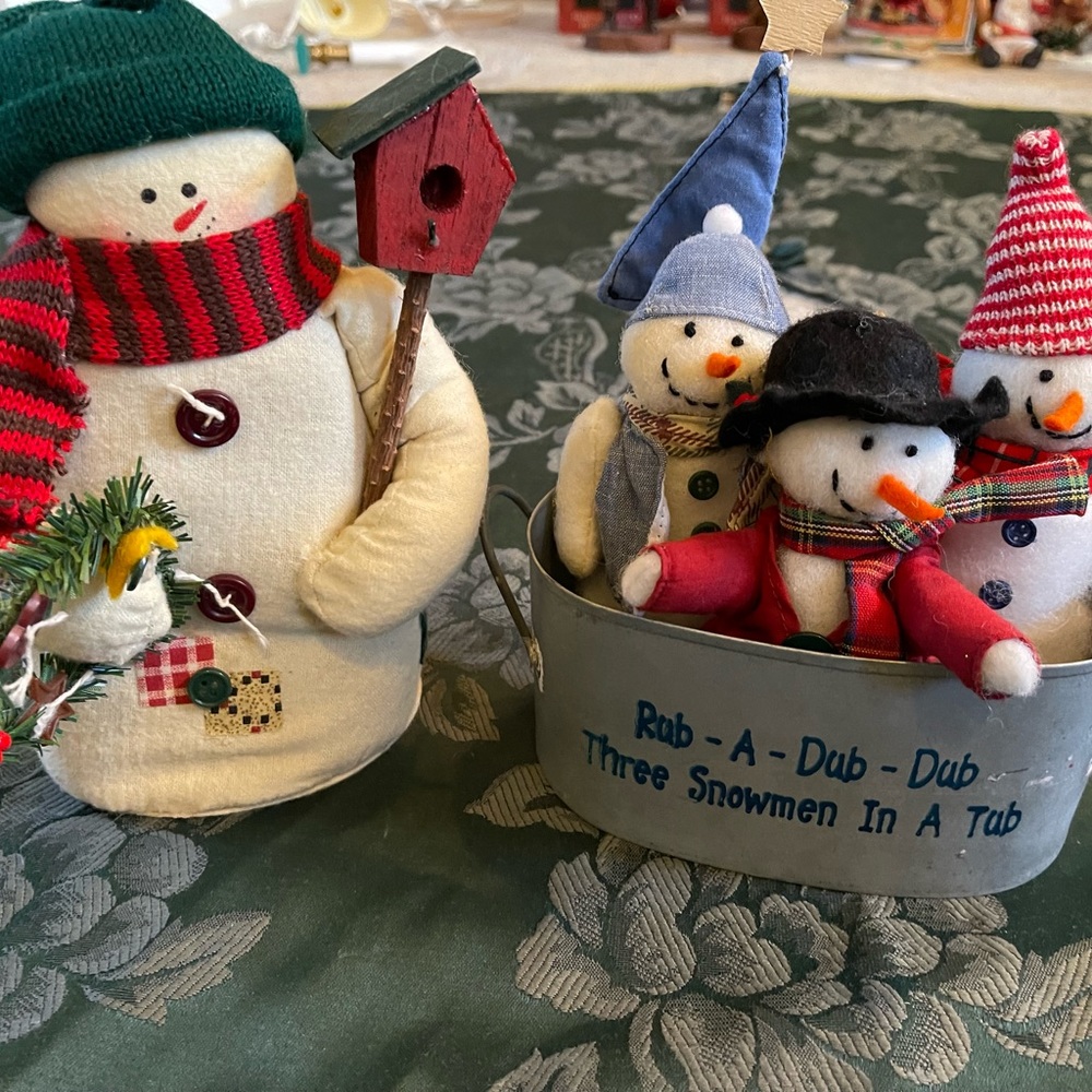 Christmas little snowman antique looking.